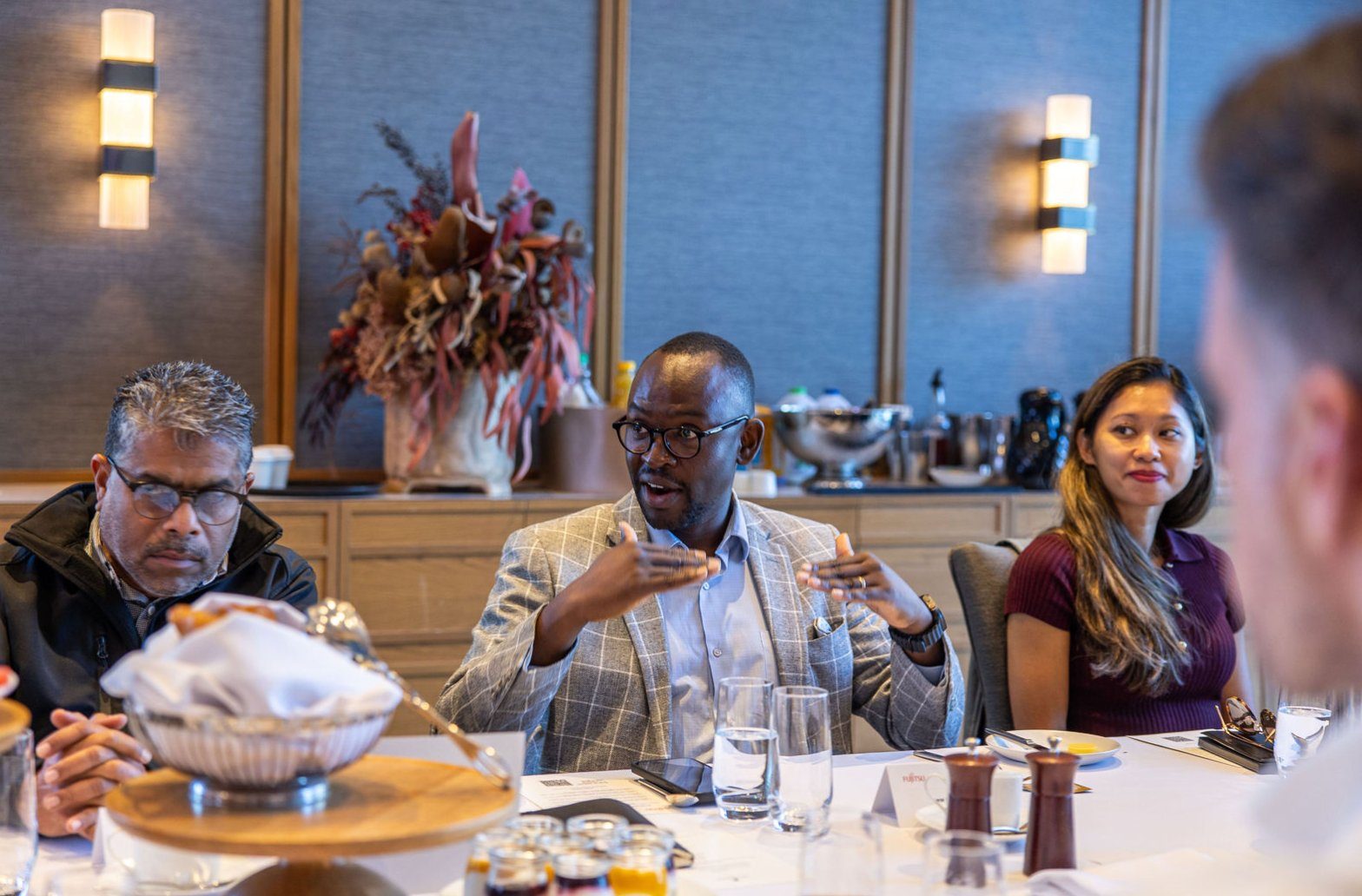 Senior executive contributing to roundtable discussion